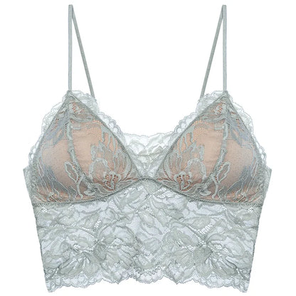 Sexy Backless Bralette French Sheer Mesh Halter Top Wireless Comfortable No Show Anti Nipple Bra &amp; G String Australia Hot MOYISU