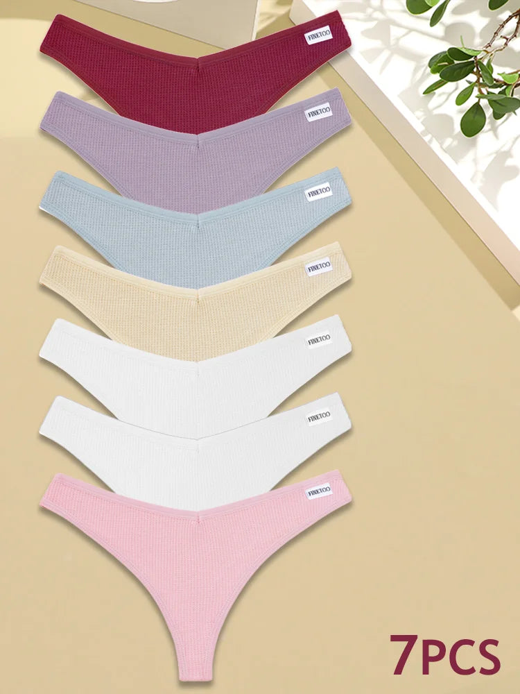 7-Piece Cotton G-String Panty Set for Women – Soft, Breathable Everyday Underwear