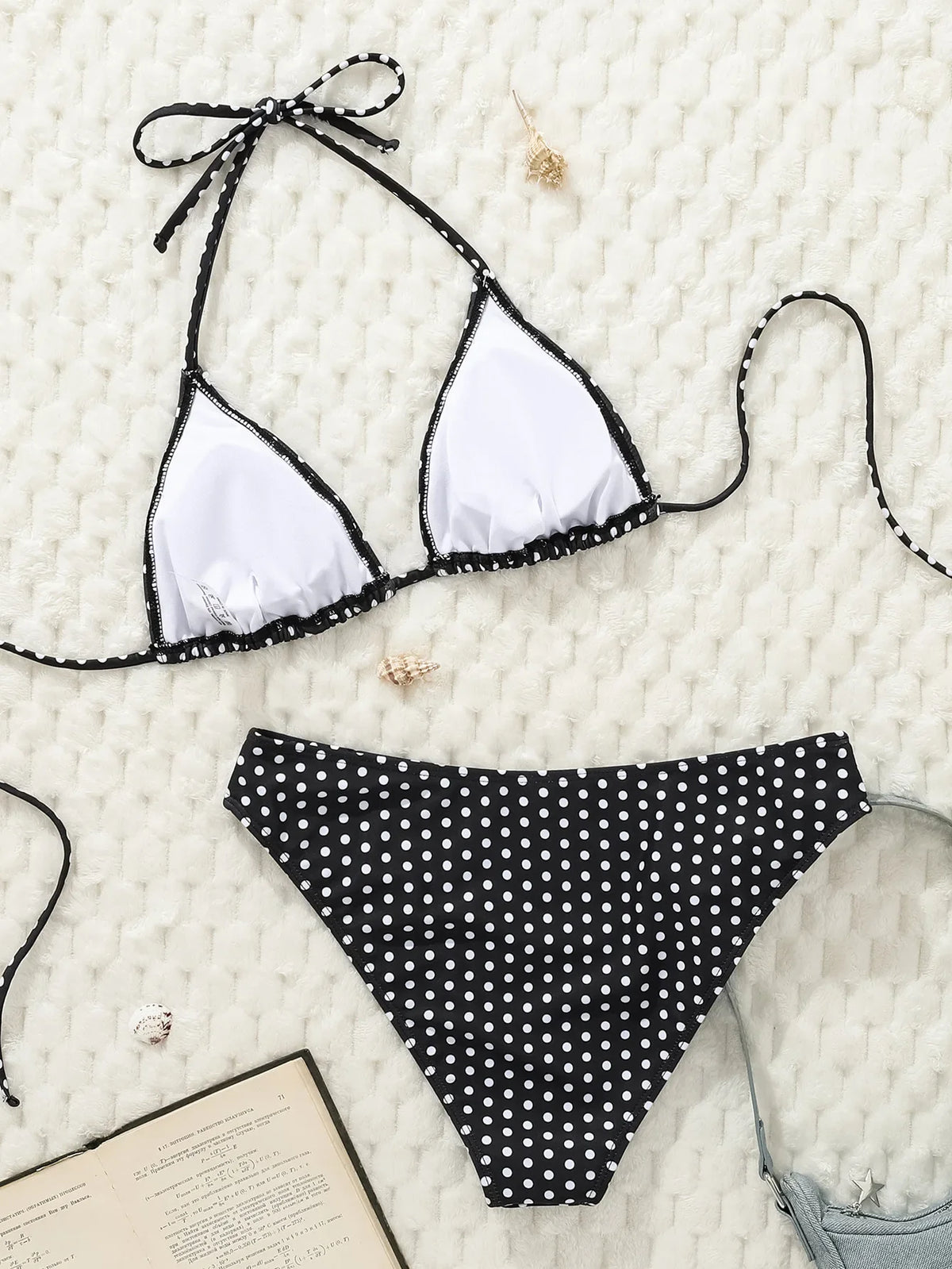 New Dot Print Bikini Set Retro High Waisted Swimsuit Women Adjustable String Tie Two Piece Bathing Suit for Beach