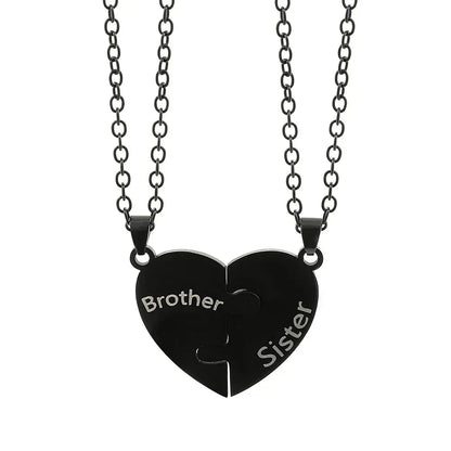 Father Mom Son Daughter Family Necklace Love Heart Puzzle Pendant Necklace Stainless Steel Jewelry for Women Mother&