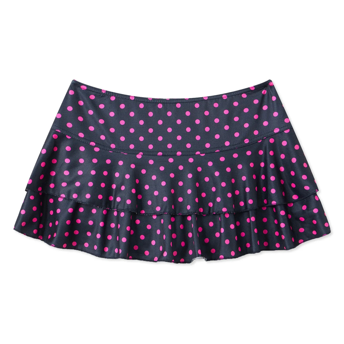 Fashion Summer Mini Skirt Women Dots Print Side Ties Low Waist A Line Skirts for Parties and Casual Wear