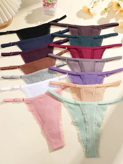 Comfortable Cotton Lace G-String Panties for Women