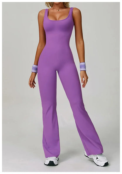 Women Sexy Back V Jumpsuit Gym Set Training Yoga Suit Sportswear Sports Jumpsuit Fitness Rompers Stretch Workout Bodysuits 8260