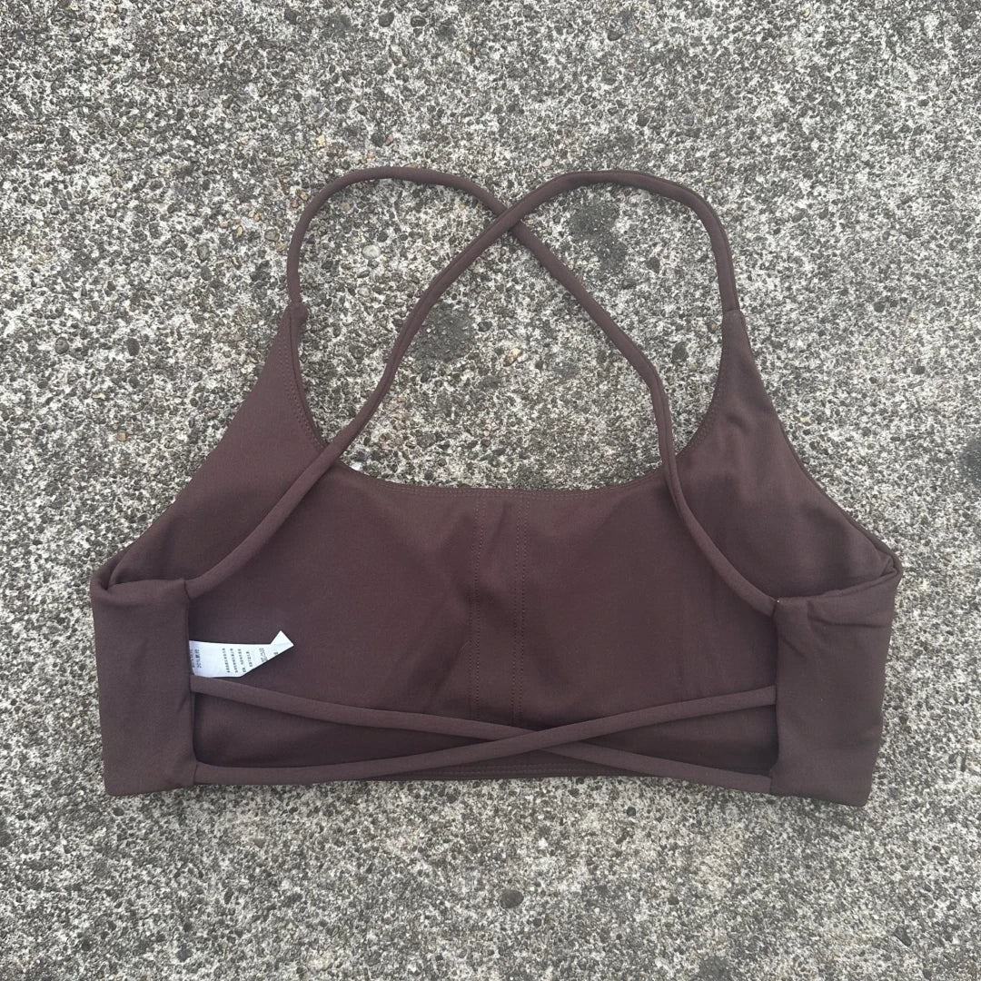 Solid Color cross back Women Fitness Sport bra top soft tight Comprehensive training jogging gym yoga underwear With chest pad