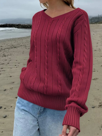 Phantasy Retro Solid Color Sweater Winter Women&