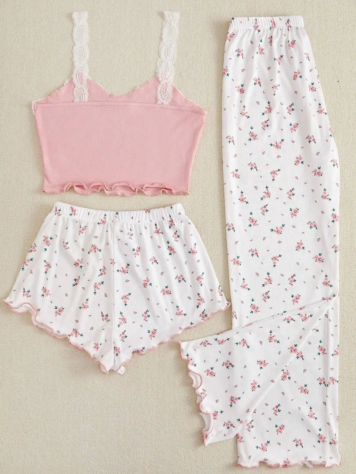 Three Piece Pajamas Set Women&