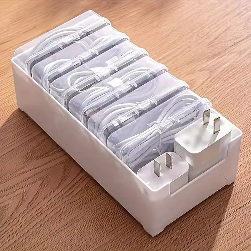 Cable Organizer Storage Box Set Durable Plastic Daily Office Supplies Sundries Charging Cord &amp; Mobile Device Management Storage