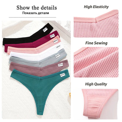 Premium Cotton G-String Panties 5-Piece Set for Women