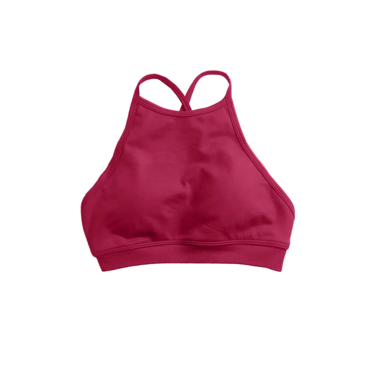 NCLAGEN Dynamic High Neck Backless Sports Bra Support Back Cross Fitness Underwear Push-up Gym Clothes Workout Sports Tank Top