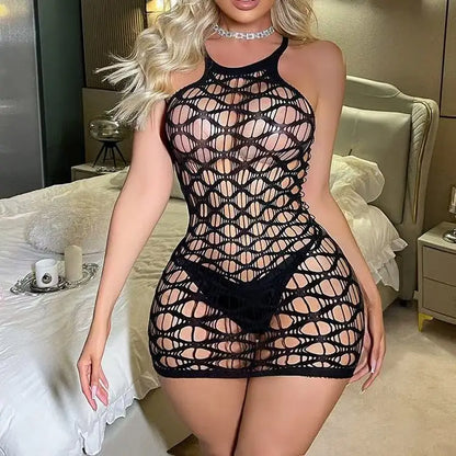Various sexy mesh outfits, sexy lingerie jumpsuits, cutout halter bodysuits, women&