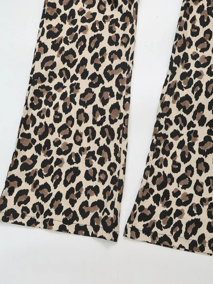Foridol Leopard Print Wide Leg Long Pants Women Spring Summer Straight Fashion New Pants Zip Casual Female Pantalones 2025