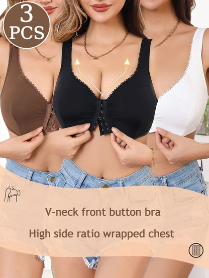 3Pcs/Set Summer Solid Wireless Women&