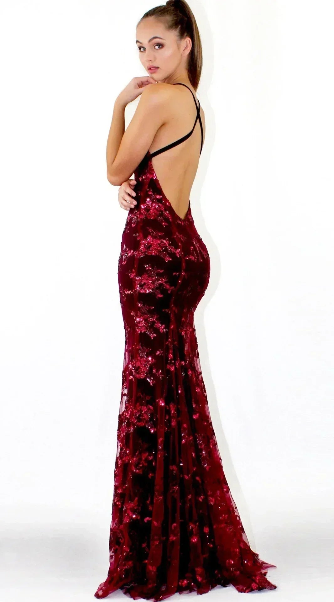 Women Dresses Sleeveless V Neck Pullover Sequins Party Dress Vestidos Formal Floor Length Sexy Wrap Breast Backless Slim