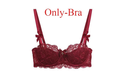 Modest French Pure Desire Bralette AB Cup Full Coverage Lace Bra &amp; Set Small Bust Push Up Wireless for Chubby Girl Bow Plus Size