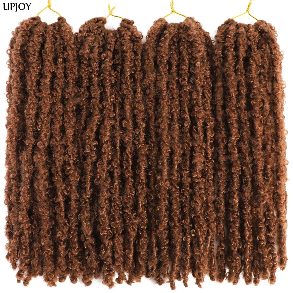 14 12 inch Butterfly Faux Locs Crochet Hair Braids Pre looped Distressed Goddess Butterfly Soft Locs Crochets Braids Cheveux Lok
