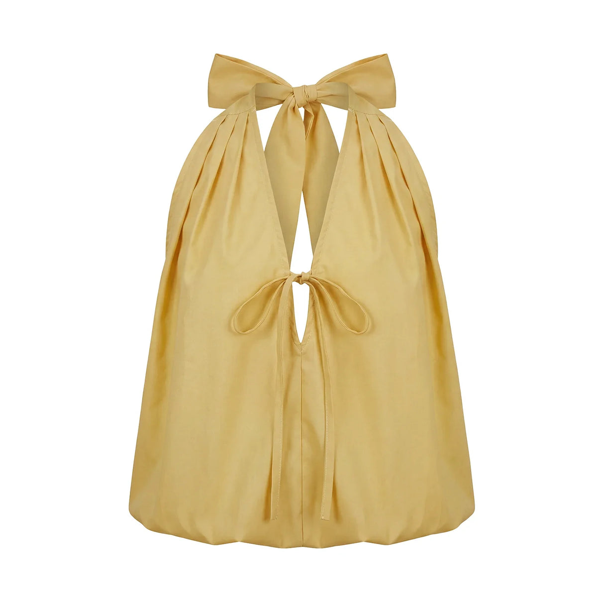 Women Fashionable Solid Color Summer Halter Tops Deep V Neck Sleeveless Backless Bubble Hem Vest