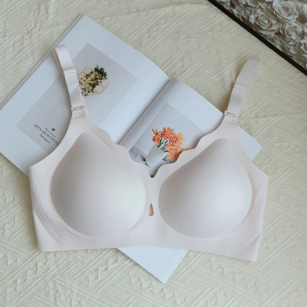 Wireless Comfortable Bra Large Cup Seamless Anti-Sagging Back Smoothing Underwear Soft Women&