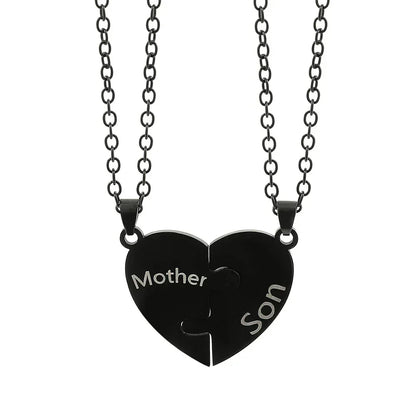 Father Mom Son Daughter Family Necklace Love Heart Puzzle Pendant Necklace Stainless Steel Jewelry for Women Mother&