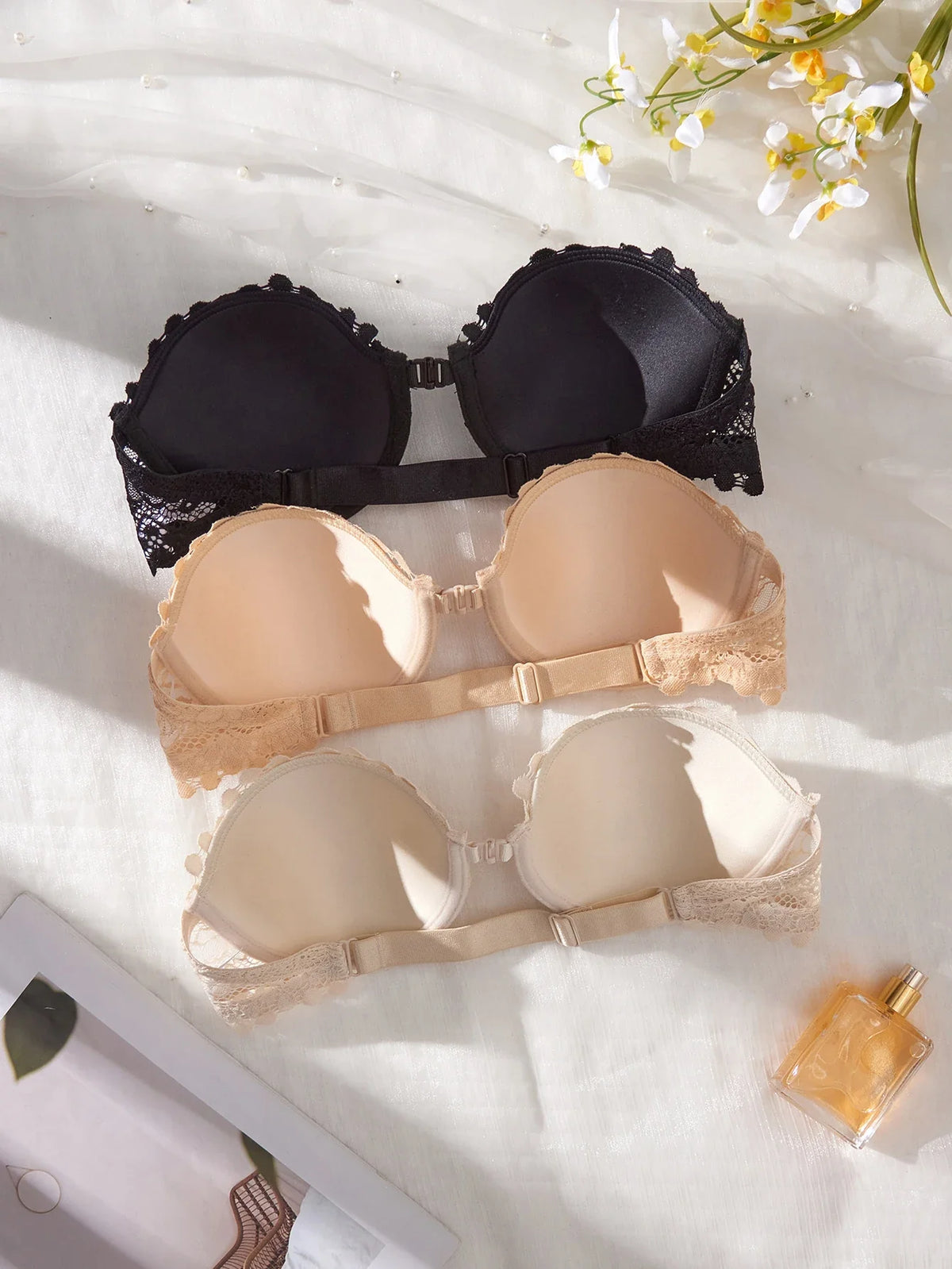 3Pcs Thin Cup Strapless Women&