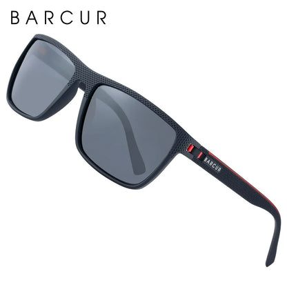BARCUR Sports Polarized Sunglasses for Men Lightweight TR90 Square Fishing &amp; Travel Eyewear UV400 Protection Men Accessory