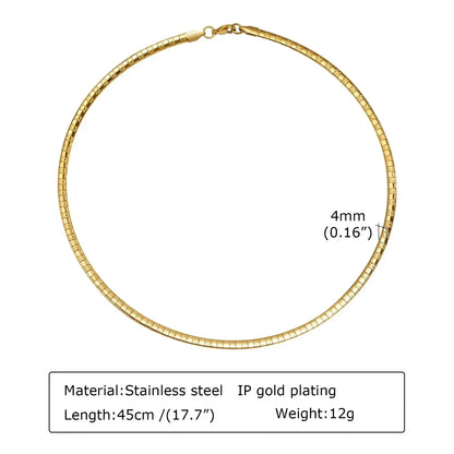 Choker Neck Cuff for Women, Open Collar Choker Torques Necklace Adjustable ,Simple Stainless Steel Jewelry