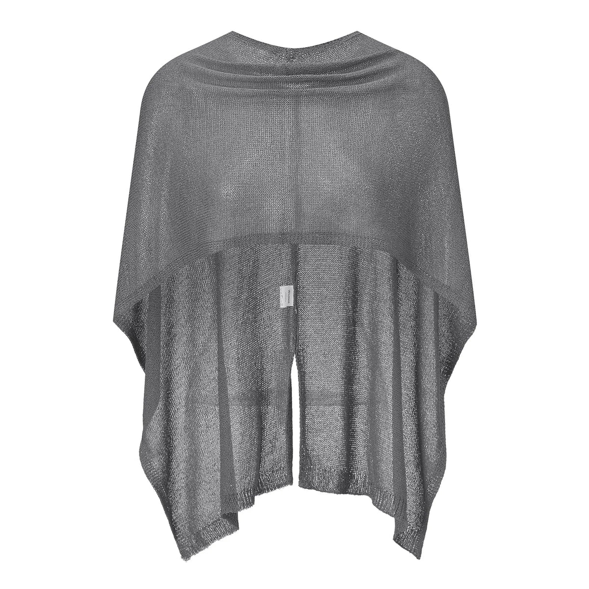 Womens See-through Knitted Cover-ups Poncho Solid Color Asymmetric Tops Cape for Daily Beach Shawl Summer Fall