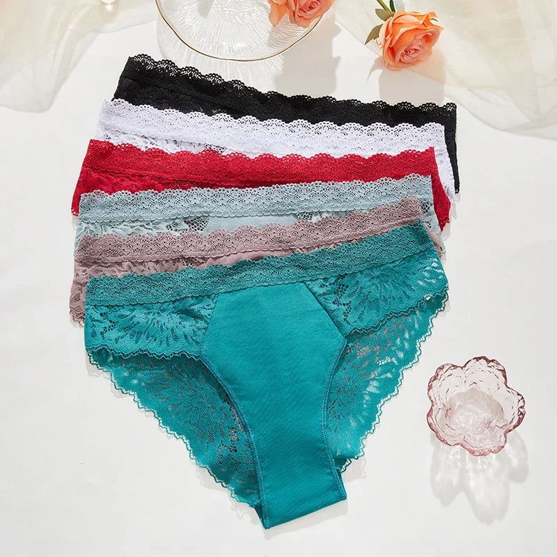 Premium Seamless Lace Briefs for Women – 3-Piece Set