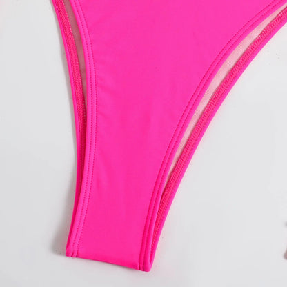 Sexy Brown Bikini 2026 Women Solid Red Halter Push Up Bra Tie Side Triangle Swimsuit Summer Bathing Suit Lace Up Micro Swimwear