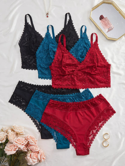 3 Colors Plus Size Lace Women&