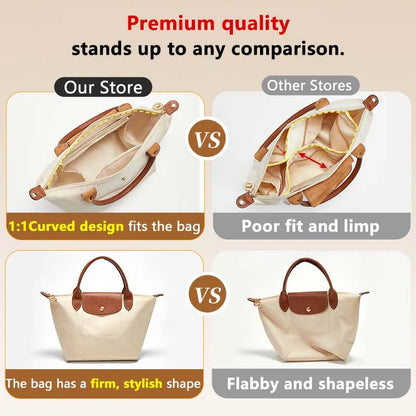 Havredeluxe Bag Organizer Insert For Longchamp Nylon Bag - Lightweight Durable Interior Storage
