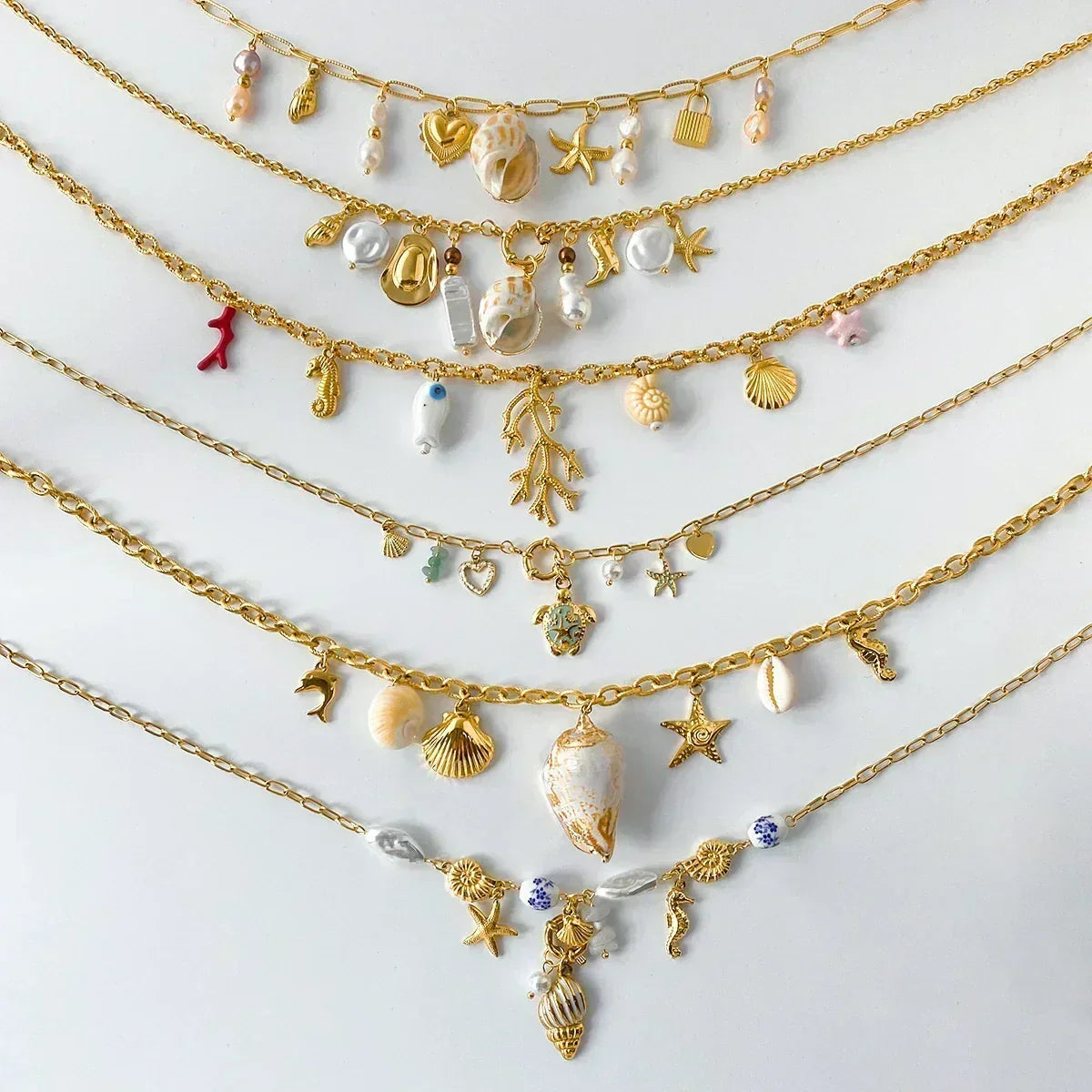 Zora Colorful Summer Holiday Style Conch Pendant Necklace Women&