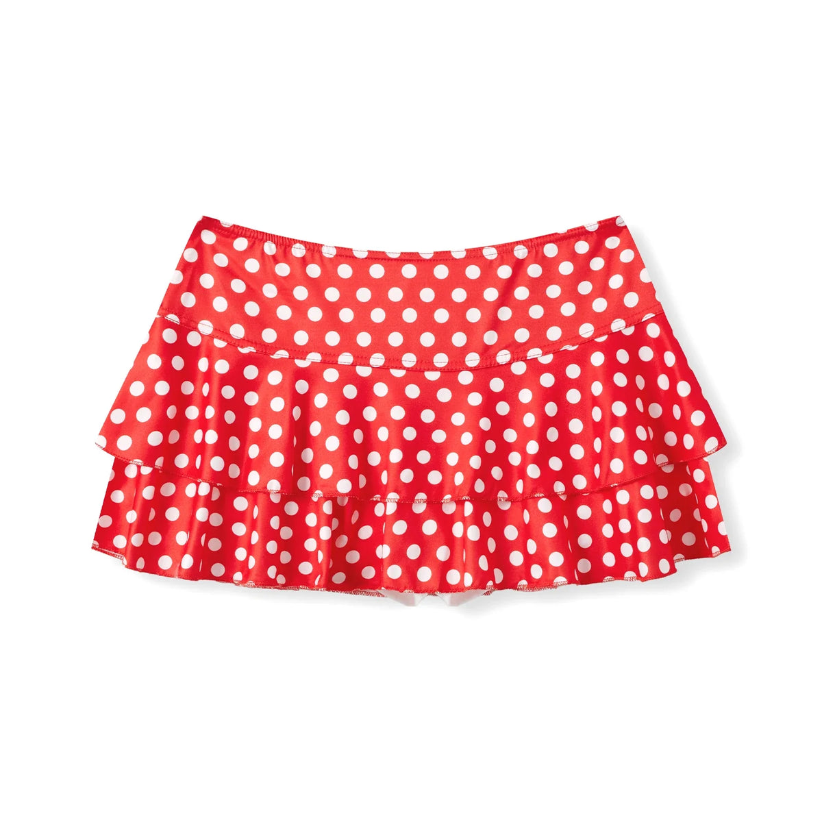 Fashion Summer Mini Skirt Women Dots Print Side Ties Low Waist A Line Skirts for Parties and Casual Wear