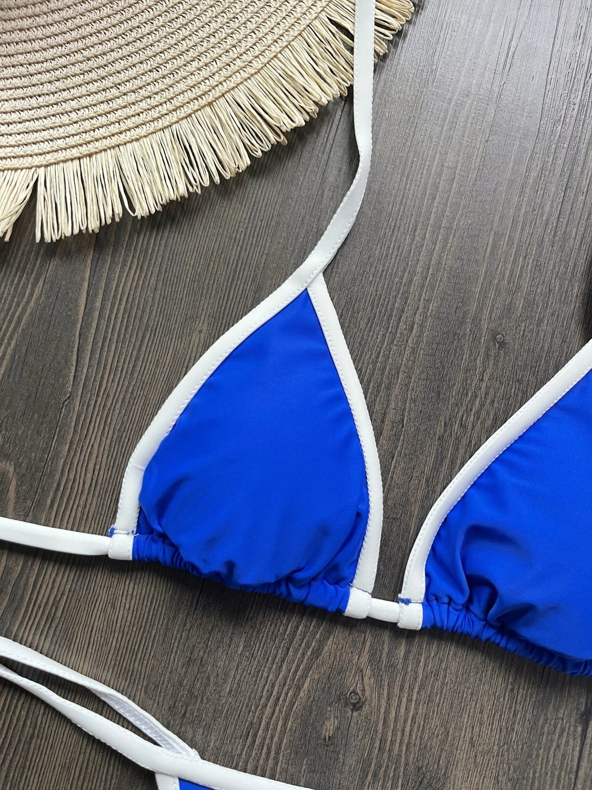 Solid color sexy embroidered Brazilian flag bikini set, women&