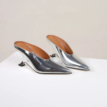 Design Fashion Platform Wedges High Heels Mule Women Slippers Concise Shallow Pointed Toe Party Dress Ladies Shoes 2026
