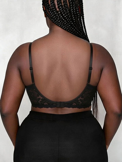 Plus-Size U-Shaped Backless Bra for Women, Sexy Push-Up Anti-Sagging Bra for Large Busts, Thin Invisible Backless Bra