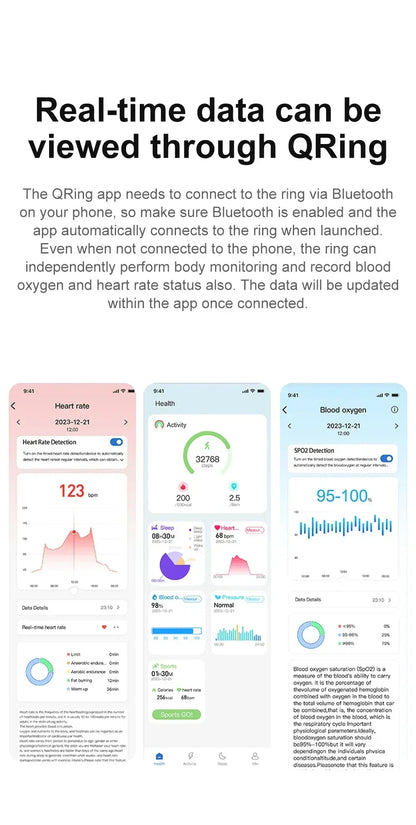 2024 COLMI R02 Smart Ring with Charging Case for Men Women, Battery Life, 39 Days, Health Monitor, 5ATM Waterproof