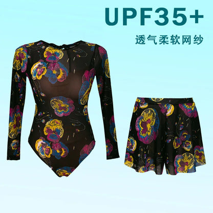 Long Sleeve Swimsuit Women Swimwear 2026 Sexy Bikinis Female Biquini Patchwork Swim Suits Print Surf Bodysuit Beachwear