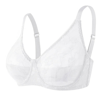 Ultra Thin Plus Size Womens Underwire Support Bra Adjustable Straps No Padding Comfort Leisure Sexy Brassiere