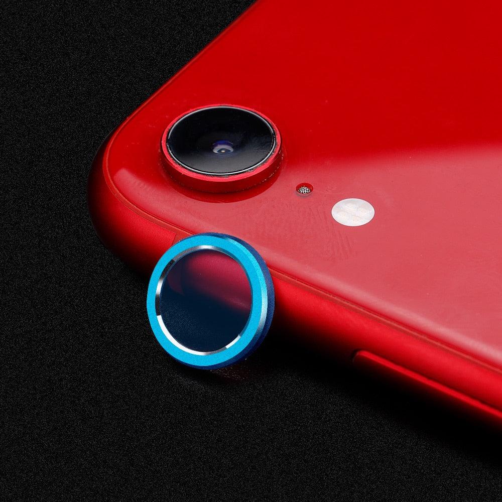 Camera Protection Ring with Metal Camera Protection Film For iPhone XR Metal Camera Protector Ring Circle Compatible with iPhone XR Aluminum Alloy Back Lens Protective Glass Cover
