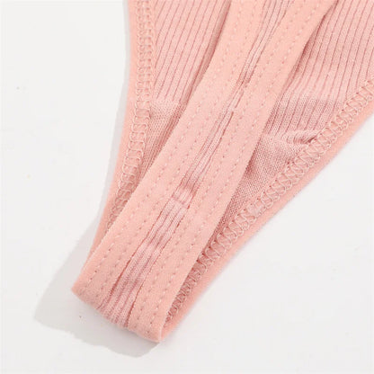 Soft Cotton Thong Panties Set — Lace G-String Underwear for Women