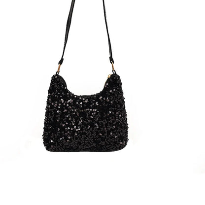 Brandless Korean Style Sequin Shoulder Bag For Women Single-Shoulder Versatile Small Bag - Compact Everyday Accessory