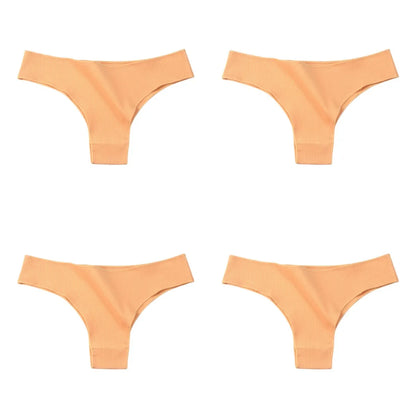 4Pcs/Set Cotton Panties Women Breathable Briefs Soild Underwear Female Underpants Low Waist Brazilian Panty Sexy Lingerie M-XL