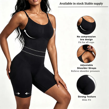 Seamless Tummy Control Shapewear Bodysuit, Adjustable Strap Shapewear, Slimming Underwear for Women