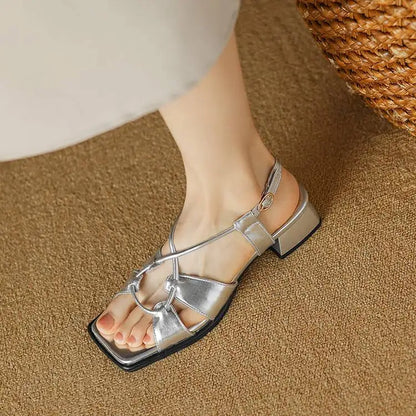 Summer New Model Fashion Middle Heeled Women&