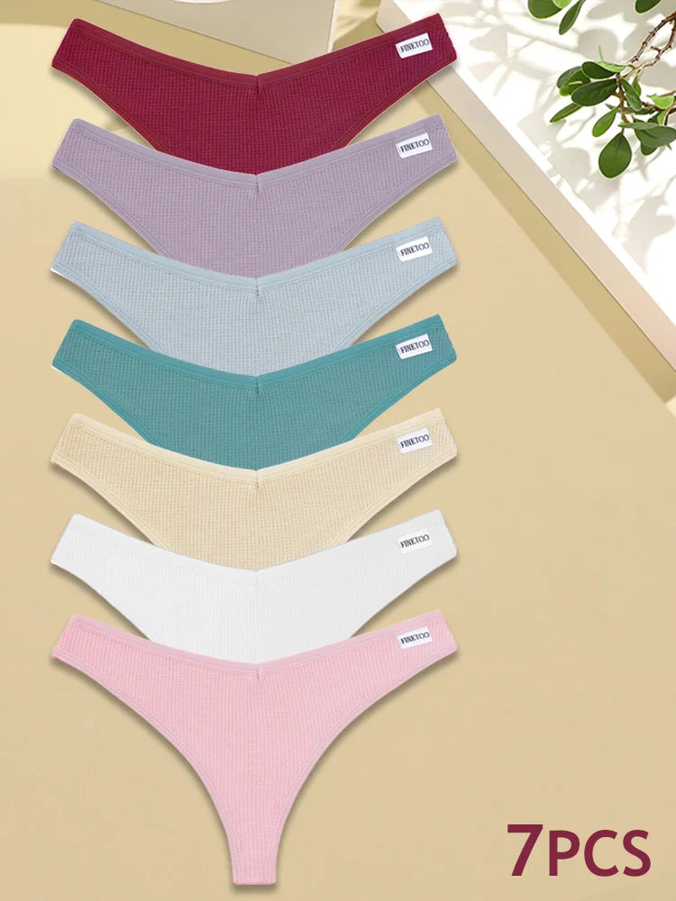7-Piece Cotton G-String Panty Set for Women – Soft, Breathable Everyday Underwear