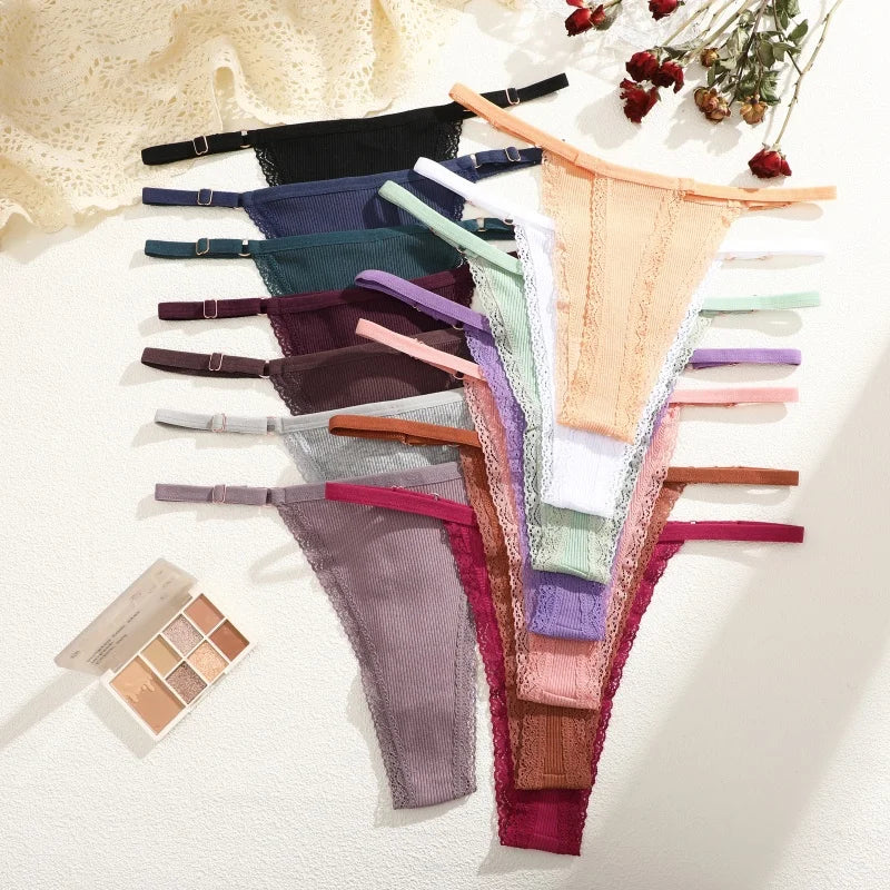 Comfortable Cotton Lace G-String Panties for Women