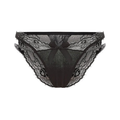 Rhinestones Girls Sexy G String Lace Panties Women Underwear Briefs Hollow Out Thong Transparent Lingerie Intimates