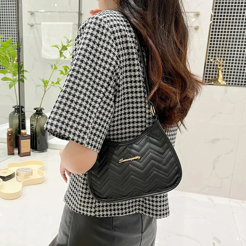 Other Ladies Retro Shoulder Bag Crossbody Half Moon PU Leather - PU Exterior With Polyester Lining