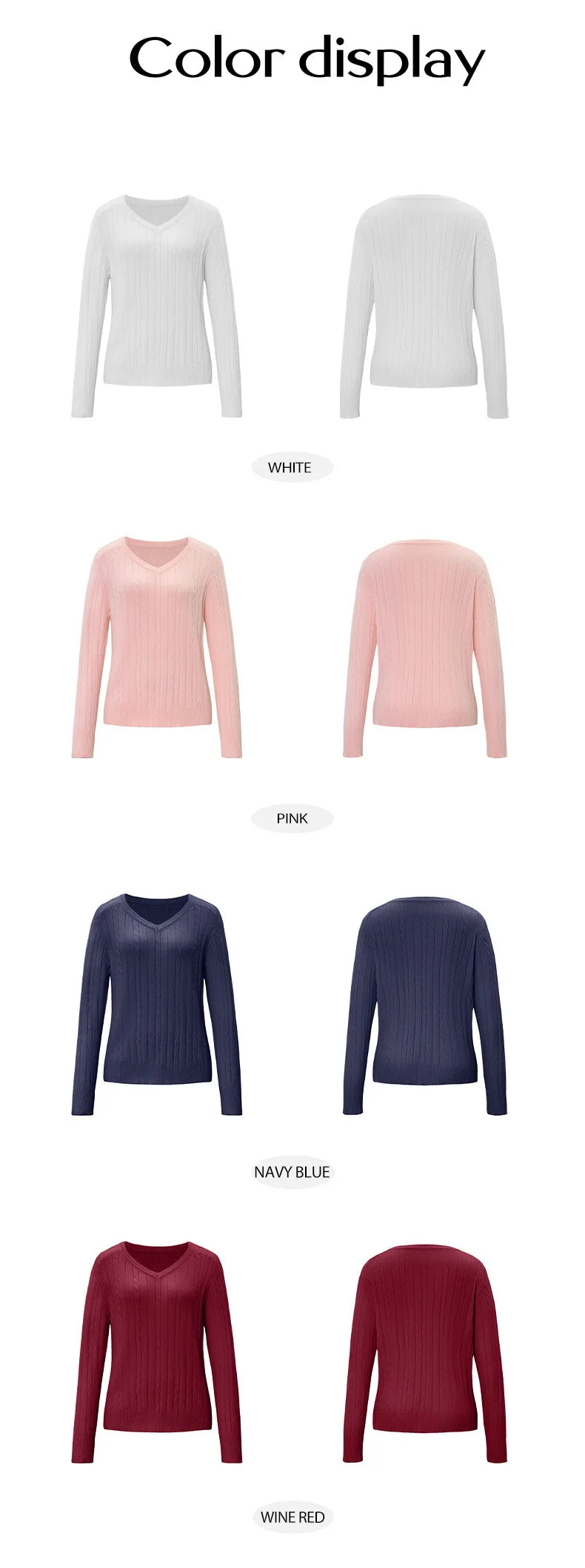 Phantasy Retro Solid Color Sweater Winter Women&