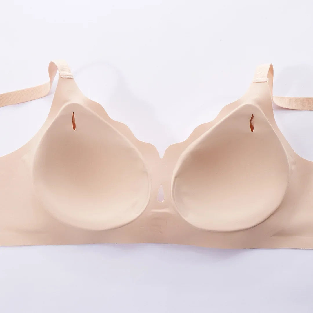 Wireless Comfortable Bra Large Cup Seamless Anti-Sagging Back Smoothing Underwear Soft Women&